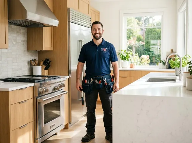 Appliance Repair Hero technician in a Bixby, OK kitchen after an appliance repair